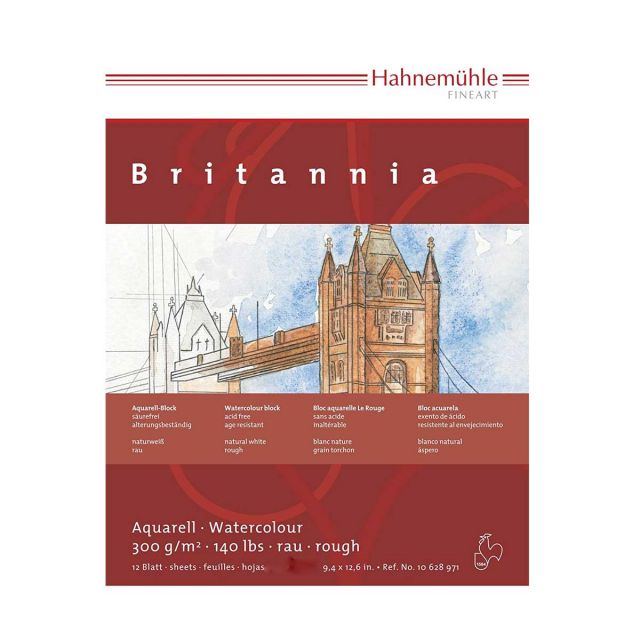 Hahnemühle Britannia Aquarellblock Rau 300g/m2 24x32cm