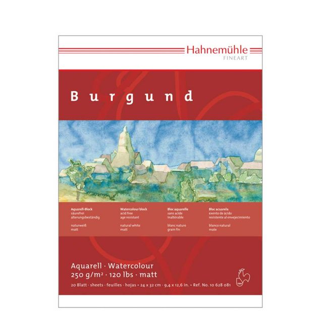 Hahnemühle Burgund Aquarellblock Matt 250g/m2 24x32cm
