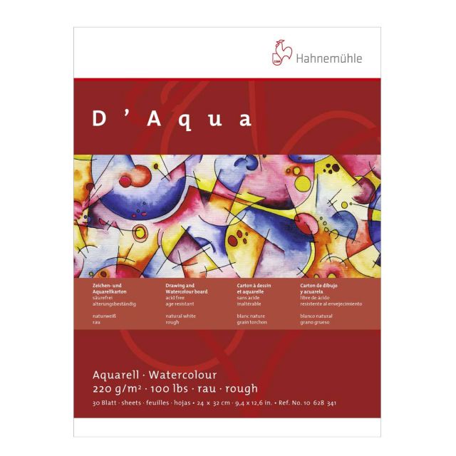 Hahnemühle D'Aqua Aquarellblock Rau 220g/m2 17x24cm